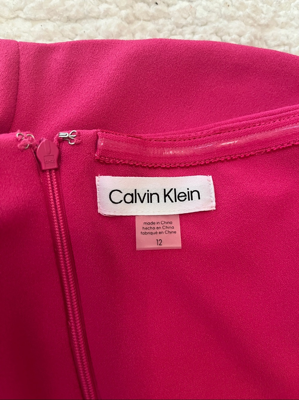 CALVIN KLEIN Pink Off Shoulder Sweetheart Neckline Flutter Sleeve Dress 12 NWOT - Picture 8 of 9